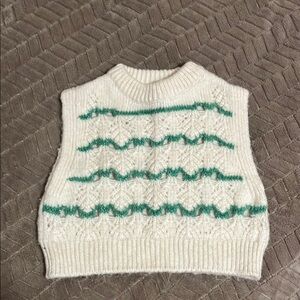 Stylish Cream and Green Kids Sweater
